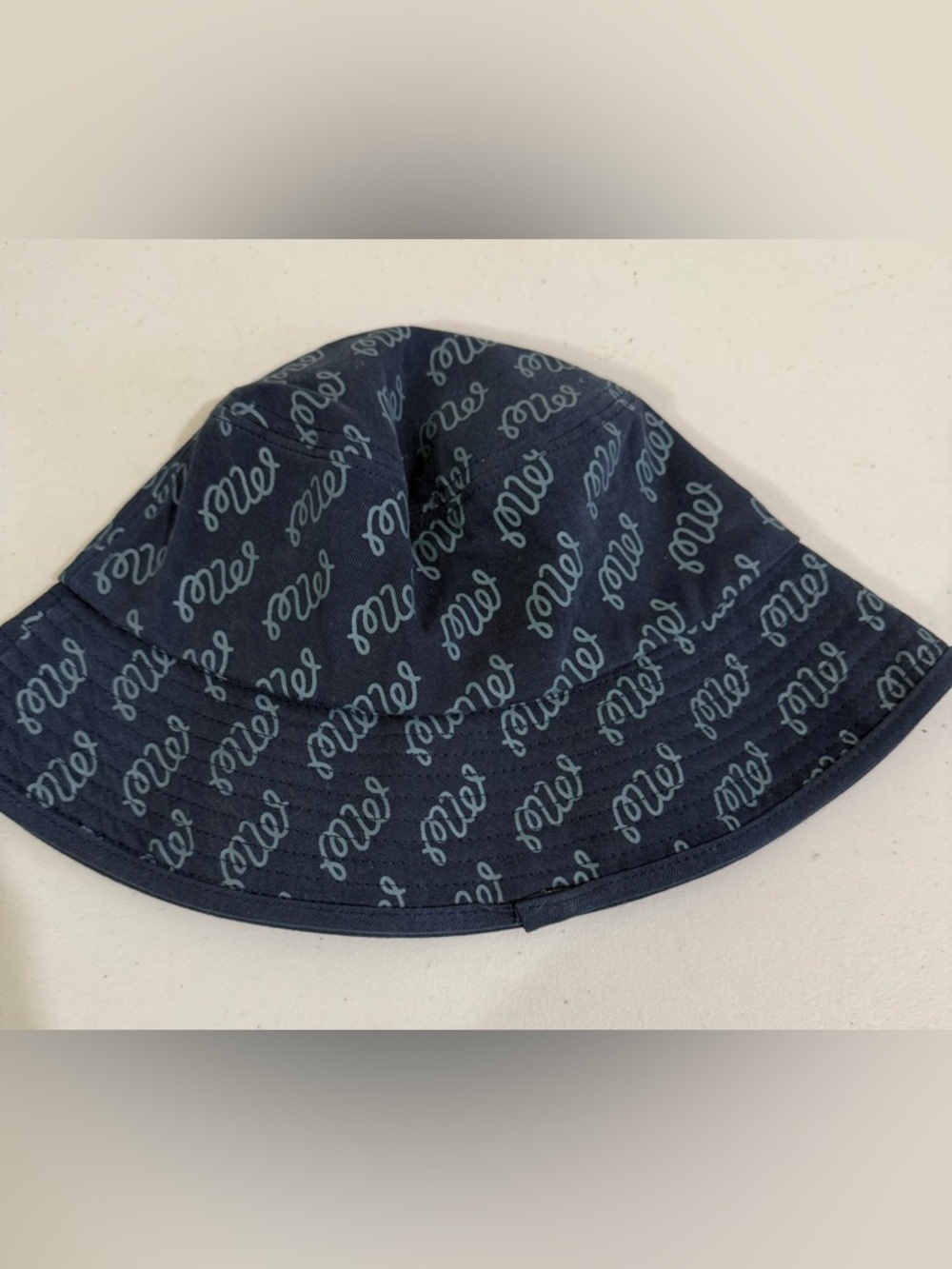 Women Navy Script-Pattern Bucket Hat